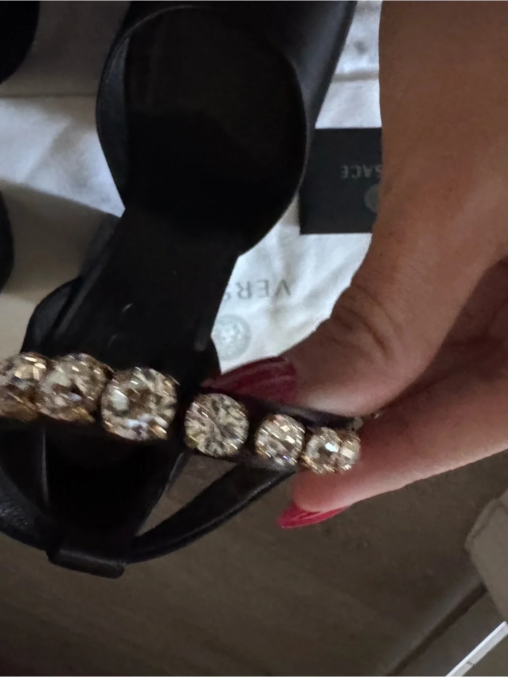 Medusa Aevitas Satin Platform Pumps.